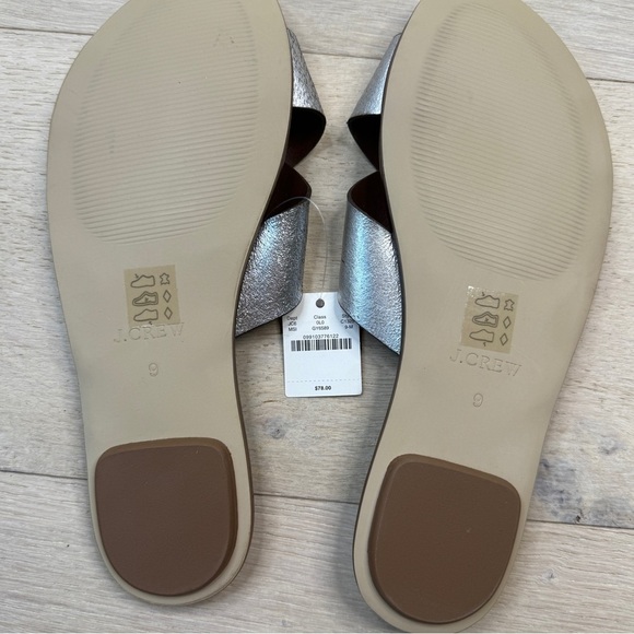 J. Crew Metallic Silver Cross Strap Sandals - Picture 4 of 4